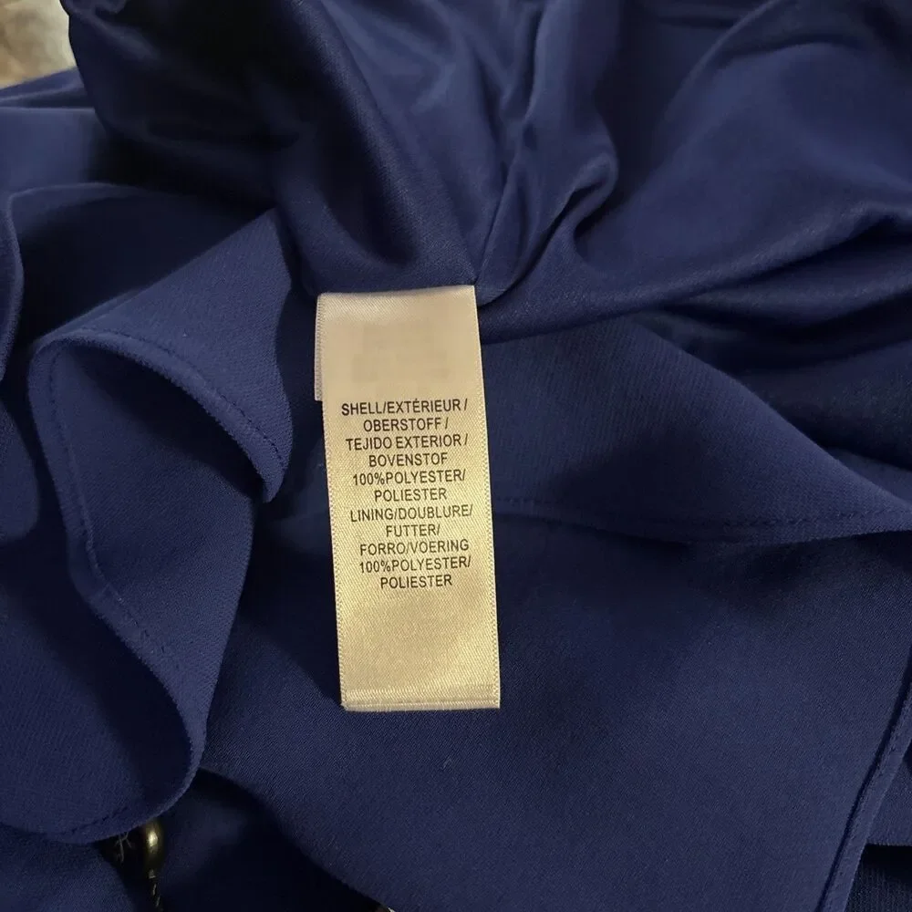Adrianna Papell Womens Blue Ruffle Sleeve Short Shift Dress Size 4 NWT - Picture 10 of 10